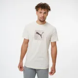 PUMA Pánske bavlnené tričko s krátkym rukávom – béžové M · záber 1