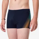 DECATHLON Chlapčenské boxerkové plavky Fiti Matrix modro-oranžové 12-13 r (151-160 cm) · záber 1