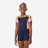 DECATHLON Dievčenská plavecká kombinéza Una Lys tmavomodrá 7-8 r (123-130 cm) · záber 1