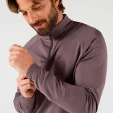 KUIKMA Pánska tenisová mikina Thermic s dlhým rukávom 1/2 zips hnedá M · záber 2