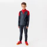 KIPSTA Detská futbalová mikina Viralto Club 1/2 zips sivo-červená 7-8 r (123-130 cm) · záber 2