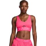 Dámská sportovní tréninková podprsenka NIKE PRO W NP INDY PLUNGE BRA BOLD-629 ASTER PINK PINKSICLE WHITE · záber 1