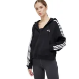 Dámská mikina se zipem ADIDAS W 3S FT FZ S HD-IC8781-Black · záber 1