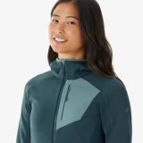 QUECHUA Dámska fleecová mikina MH500 zelená L · záber 2