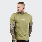 GymBeam Tričko FIT Olive - Velikost: S | Barva: zelená | Hmotnost: 0,13 kg | Balení: 10 · záber 4