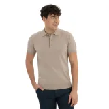 Pánské polo tričko s krátkým rukávem VOLCANO O-MORO-BEIGE · záber 1