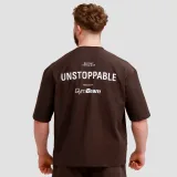 GymBeam Oversized Unstoppable T-shirt Brown - Velikost: XXL | Barva: Hnedá | Hmotnost: 0,41 kg · záber 4