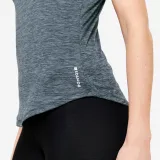 DOMYOS Dámske tielko na fitnes My Top 100 sivé melírované L · záber 2