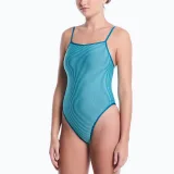 Női egyrészes fürdőruhák NIKE SWIM Ripple Texture BLEACHED TURQ · záber 2