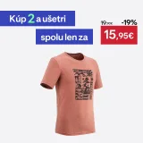 QUECHUA Pánske turistické tričko NH100 krátky rukáv hnedé M · záber 1