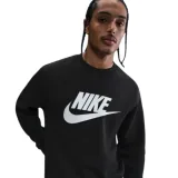Pánská zateplená mikina NIKE M NK CLUB BB GFX CREW BLACK WHITE · záber 1