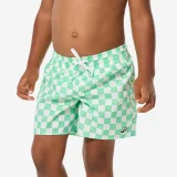 DECATHLON Detské plážové šortky 100 kockované zelené 5-6 r (113-122 cm) · záber 1