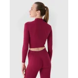 Dámské tréninkové tričko s dlouhým rukávem 4F LONGSLEEVE FNK F483-RAW24TFLOF483-60S-BURGUNDY · záber 3