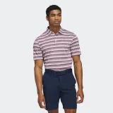 ADIDAS Pánska golfová polokošeľa s bielo-bordovými prúžkami S · záber 1