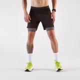 KIPRUN Pánske bežecké šortky na dlhé traily 2 v 1 Run Ultra 900 hnedé M · záber 1