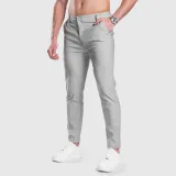 Strečové nohavice Iron Aesthetics Classy, sivé · záber 3