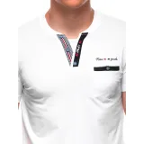 Pánské tričko s krátkým rukávem a v-výstřihem OMBRE T-shirt S1991 white · záber 3