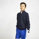 INESIS Detský golfový pulóver do vetra modro-čierny 10-11 r (141-150 cm) · záber 1