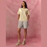 T-shirt loose s potiskem dámský - krémový · záber 2