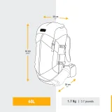 SIMOND Dámsky trekingový batoh MT100 Easyfit 60 l modrý bez · záber 2