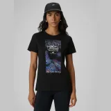 T-shirt regular s potlačou dámsky - čierny - Farba: čierna · záber 1