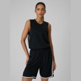 Unisex rýchloschnúce basketbalové loose tričko - čierne · záber 2