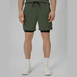 Pánské tréninkové rychleschnoucí šortky - khaki · záber 2