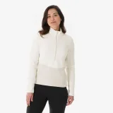 QUECHUA Dámska fleecová turistická mikina 1/2 zips MH500 biela XL · záber 1