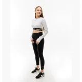 Dámské tréninkové tričko s dlouhým rukávem NIKE PRO DF 365 CROP LS-100 WHITE BLACK · záber 5