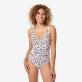 DECATHLON Dámske jednodielne plavky Daria Mosa na surfovanie béžové XL-2XL · záber 1