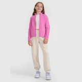 Dievčenský fleece s golierom slim - ružový - Farba: ružová · záber 2