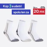 DECATHLON Vysoké tenisové ponožky RS 500 3 páry modro-béžové 35-38 · záber 1
