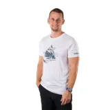 Férfi rövid ujjú túrázó póló NORTHFINDER BENED-377white · záber 1
