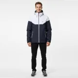 DECATHLON Pánska bunda na jachting Sailing 100 nepremokavá hrejivá modro-biela L · záber 1