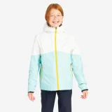 DECATHLON Detská nepremokavá bunda Sailing 100 zeleno-biela 10-11 r (141-150 cm) · záber 1