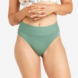 DECATHLON Spodný diel plaviek s vysokým pásom Nora Venice zelené S · záber 1