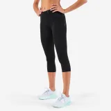 KIPRUN Dámske bežecké 3/4 legíny Kiprun Support čierne XS · záber 1