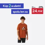 QUECHUA Pánske turistické tričko MH500 krátky rukáv oranžové L · záber 1