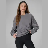 Dámská tepláková mikina loose bez kapuce - šedá · záber 1