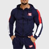 Mikina s kapucňou a zipsom Iron Aesthetics Tricolora, navy · záber 2