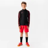 KIPSTA Detská mikina Viralto CLUB Wavy s 1/2 zipsom čierno-červená 8-9 r (131-140 cm) · záber 2