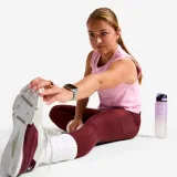 DOMYOS Dámske fitness legíny s vreckom na telefón bordové L - W33 L31 · záber 2