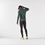 KIPRUN Pánske hrejivé bežecké tričko Run 500 polovičný zips kaki XL · záber 2