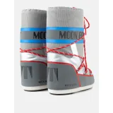 Vysoké zimní boty MOON BOOT MB ICON SPACE RACING-HF04 SILVER BLUE RED · záber 4