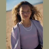 Crop top slim hladký dievčenský - fialový · záber 1