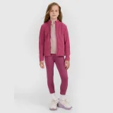 Dievčenský fleece s golierom slim - ružový - Farba: fialová · záber 2