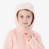 QUECHUA Detská turistická mikina NH500 fleecová 2–6 rokov pastelovoružová 3-4 r (96-102 cm) · záber 2
