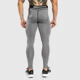 Pánske športové legíny Iron Aesthetics Dry Cool, sivé · záber 4