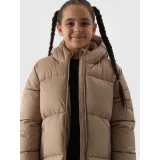 Dívčí bunda 4F JUNIOR DOWN JACKET-JWAW24TDJAF455-83S-BEIGE · záber 3