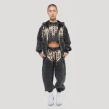 GymBeam Dámská mikina Abyss Charcoal - Velikost: XL | Barva: Čierna | Hmotnost: 0,75 kg | Balení: 26 · záber 5